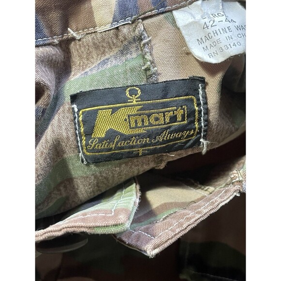 1980s K-Mart Camouflage Men Sz Large Camo Army Military Button Shirt Vintage - Picture 3 of 5